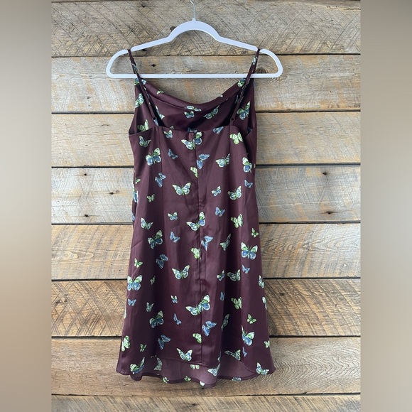 Urban Outfitters Women’s Medium Mallory Butterfly Mini Slip Dress Silky Summer - Picture 4 of 14